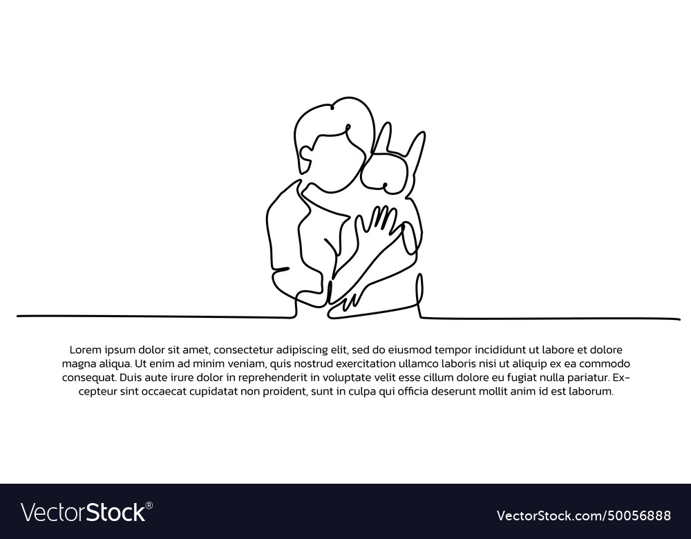 Continuous line design of affectionate towards