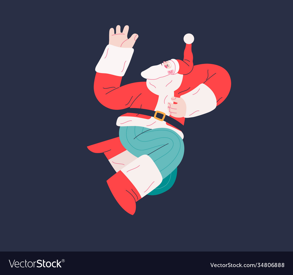 Dancing santa - christmas and new year party vector image Dancing santa - christmas and new year party