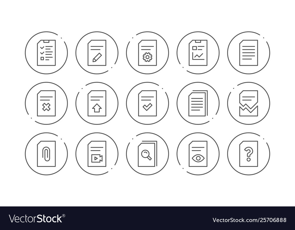 Document line icons report checklist