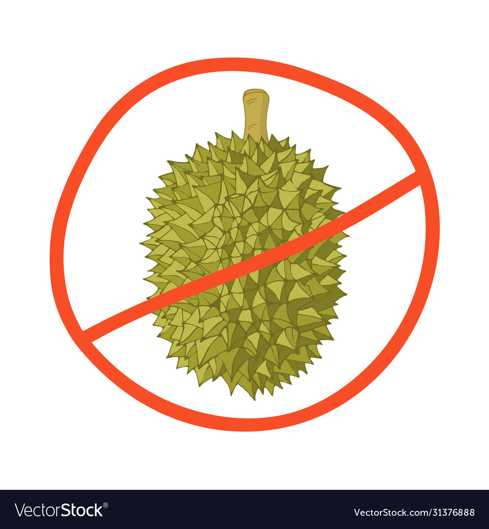 Durian isolated on a white background sign