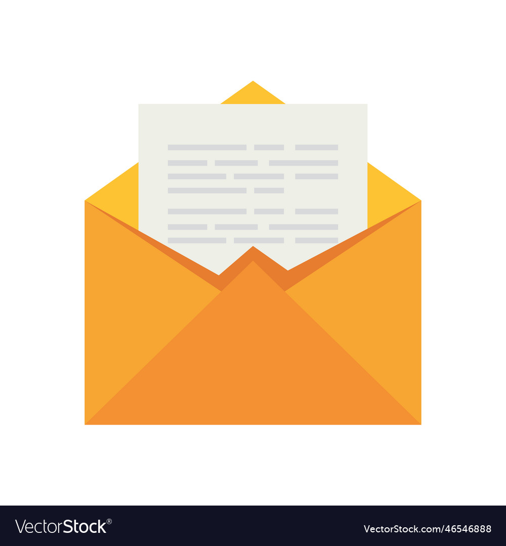 Email with a yellow envelope Royalty Free Vector Image