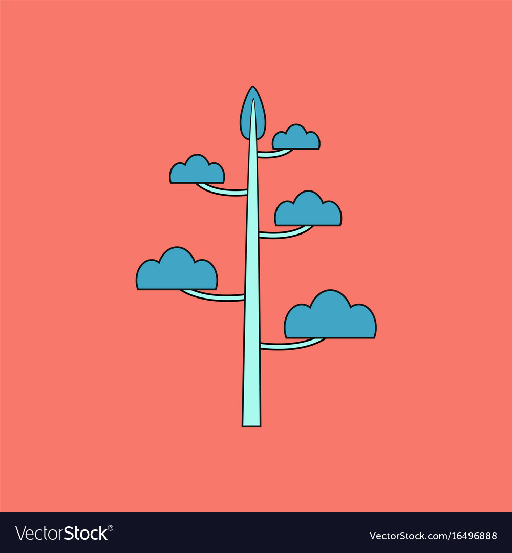 Flat icon design collection simple tree