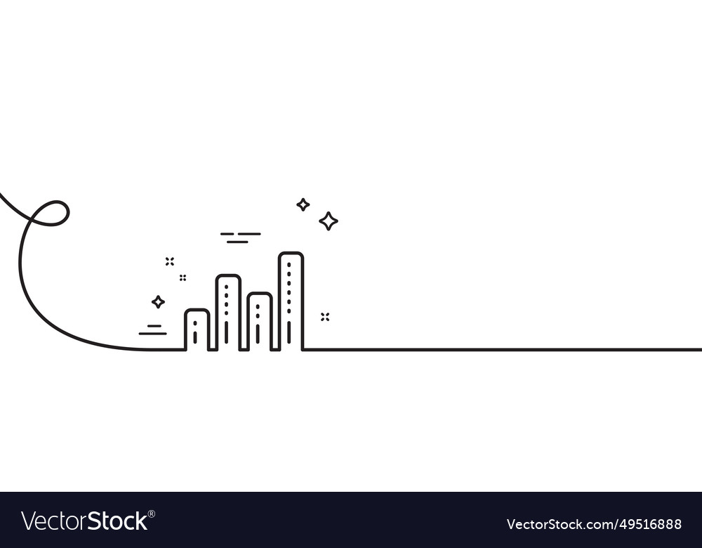 Graph line icon column chart sign continuous vector image Graph line icon column chart sign continuous
