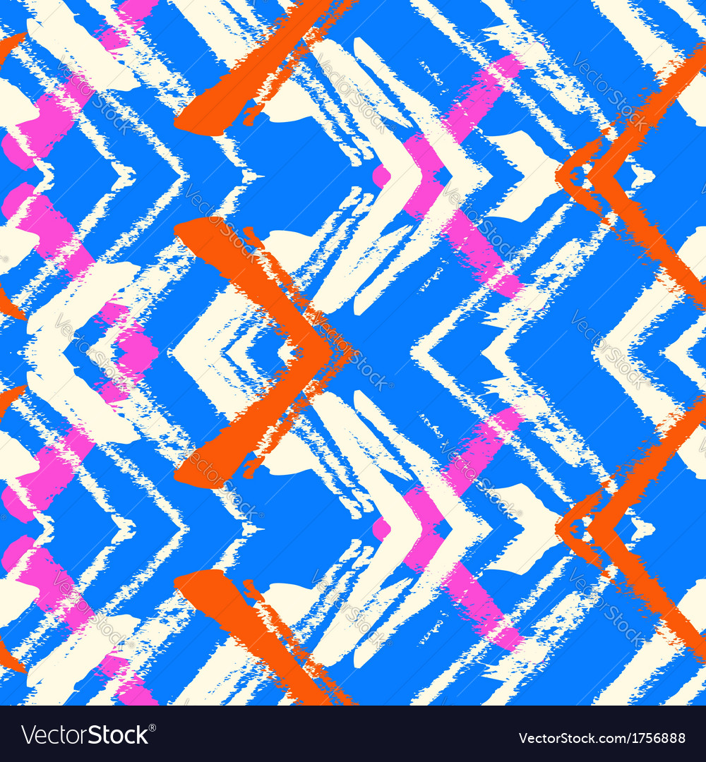 Hand drawn pattern with brushed zigzag line