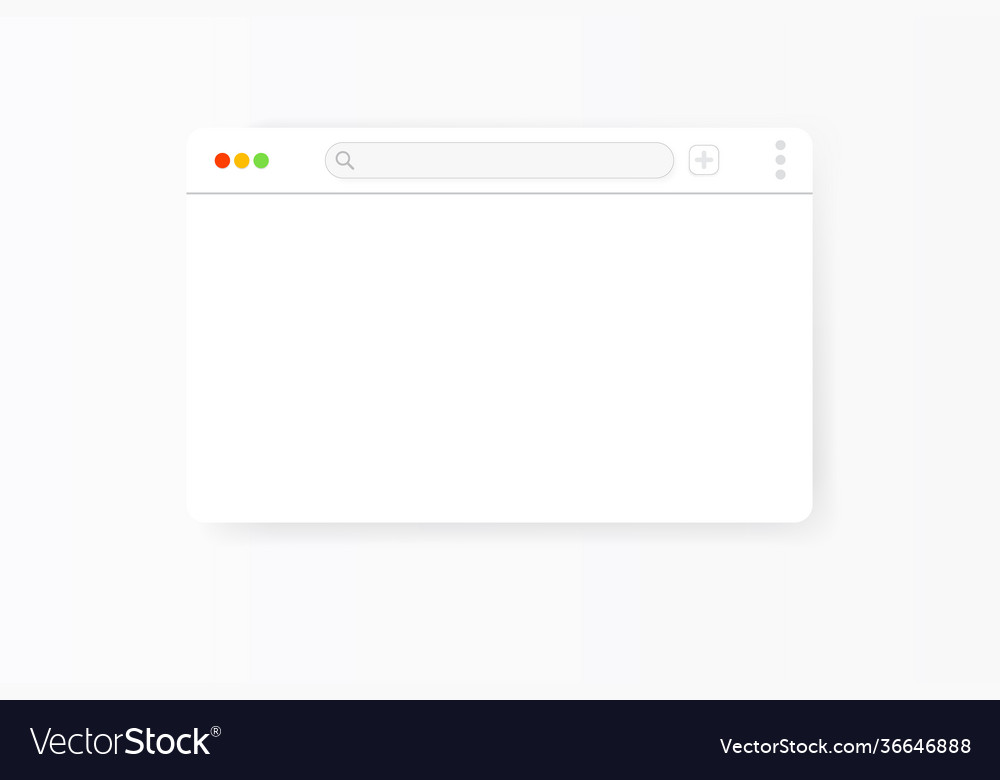 Modern web browser window design isolated on white