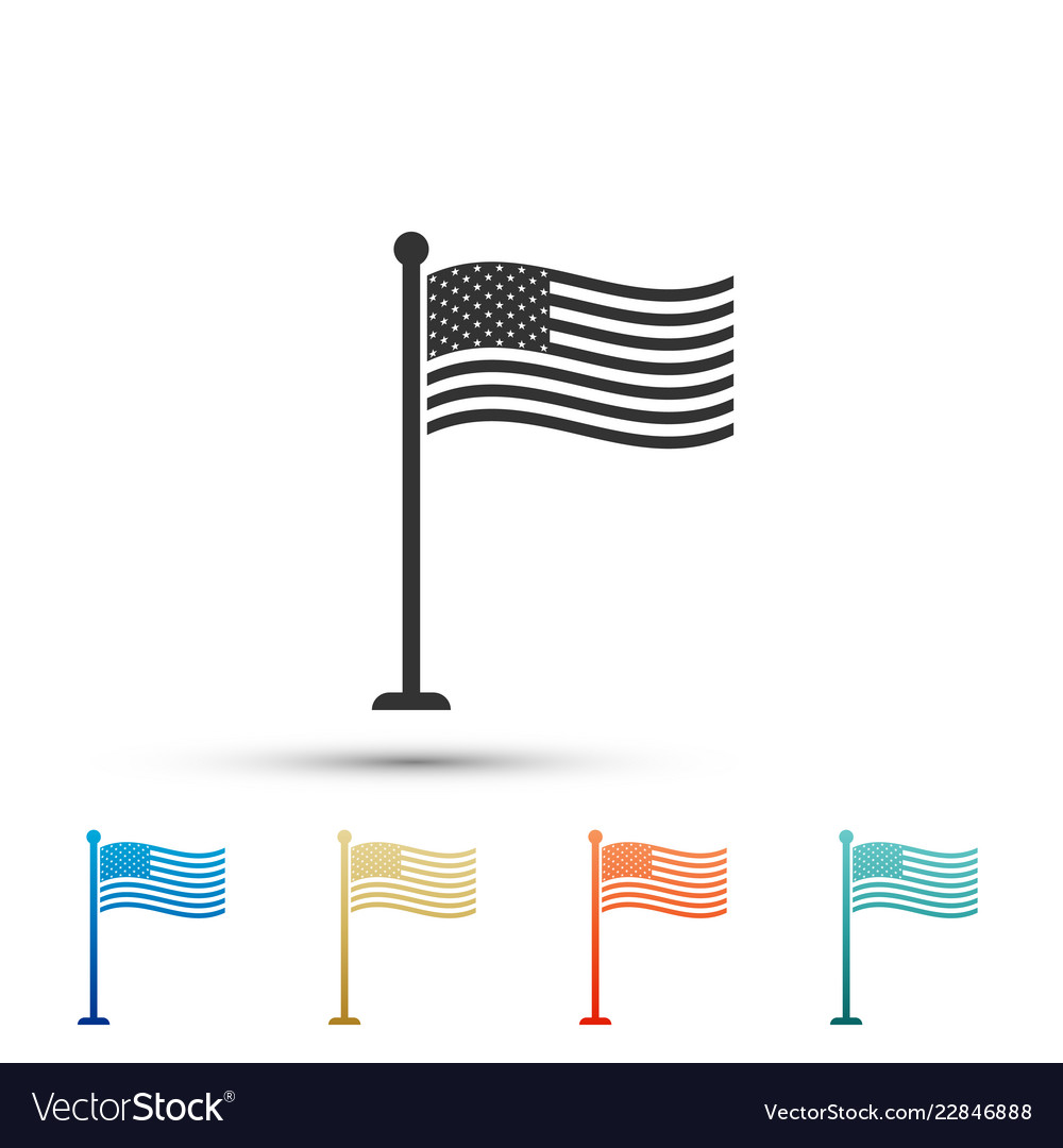 National flag of usa on flagpole american