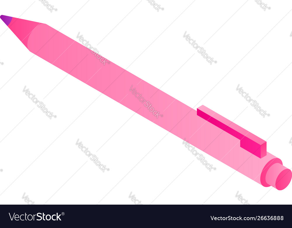 Red pen icon isometric style Royalty Free Vector Image