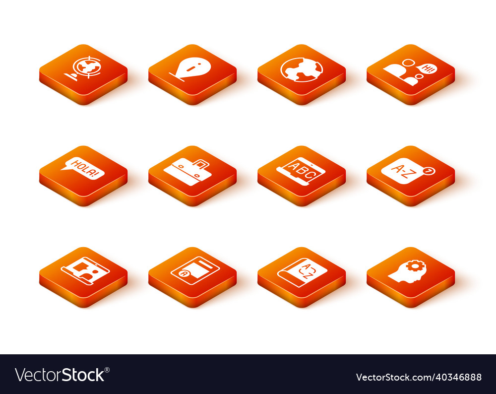 set-foreign-language-online-study-exam-sheet-vector-image