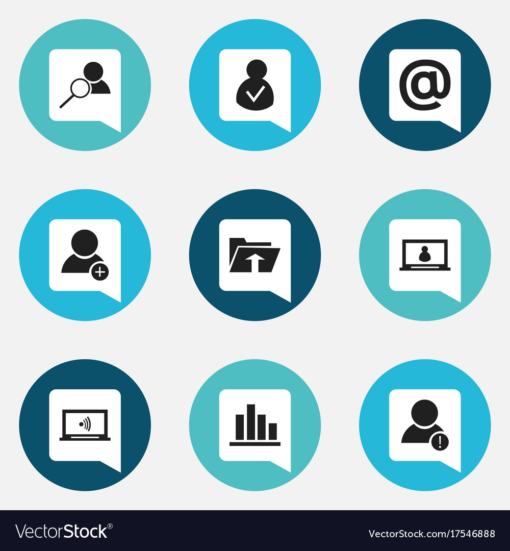 Set of 9 editable web icons includes symbols