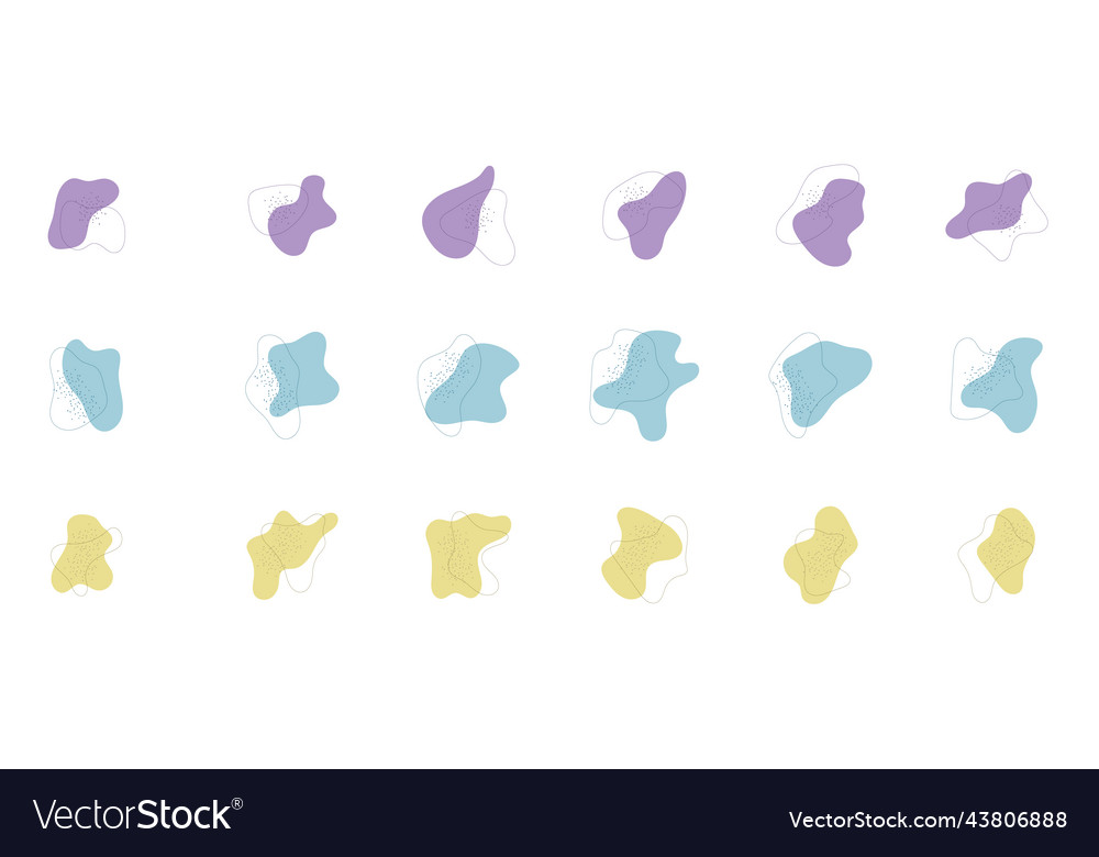 Set of round blob and outline isolated vector image Set of round blob and outline isolated