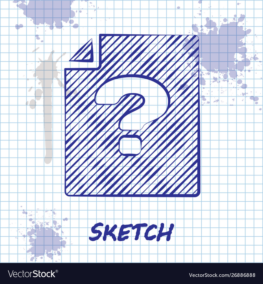 Sketch line unknown document icon isolated vector image Sketch line unknown document icon isolated