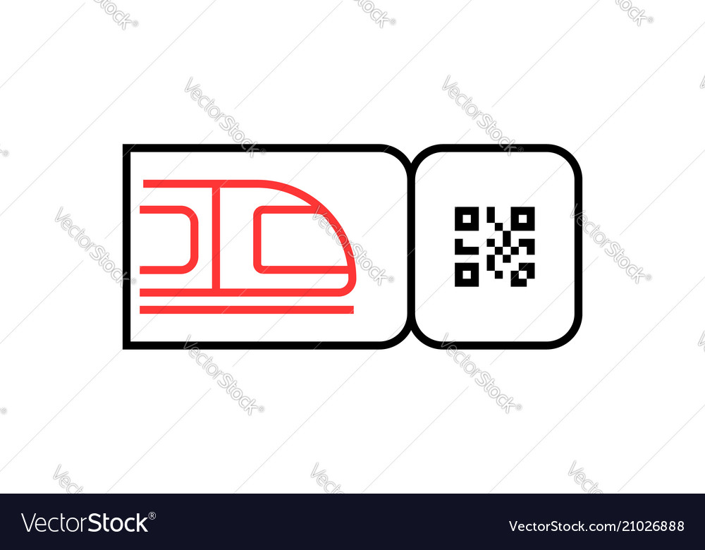 Train Ticket with QR Code Icon