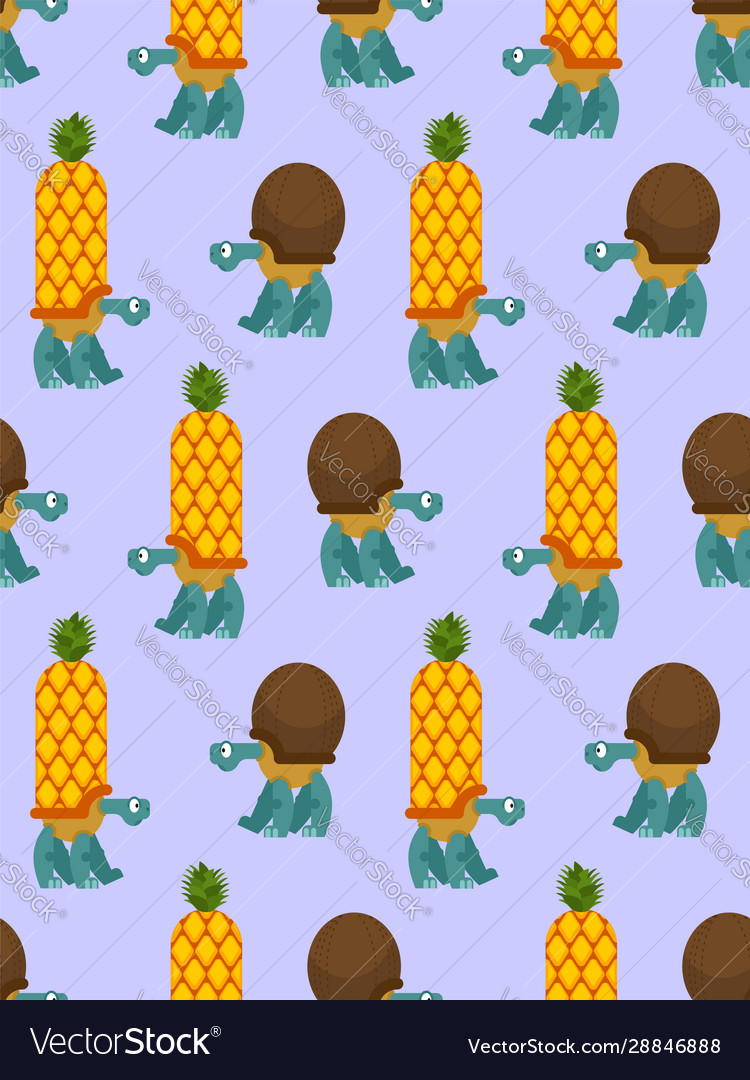 Turtle pattern seamless amphibian background vector image Turtle pattern seamless amphibian background