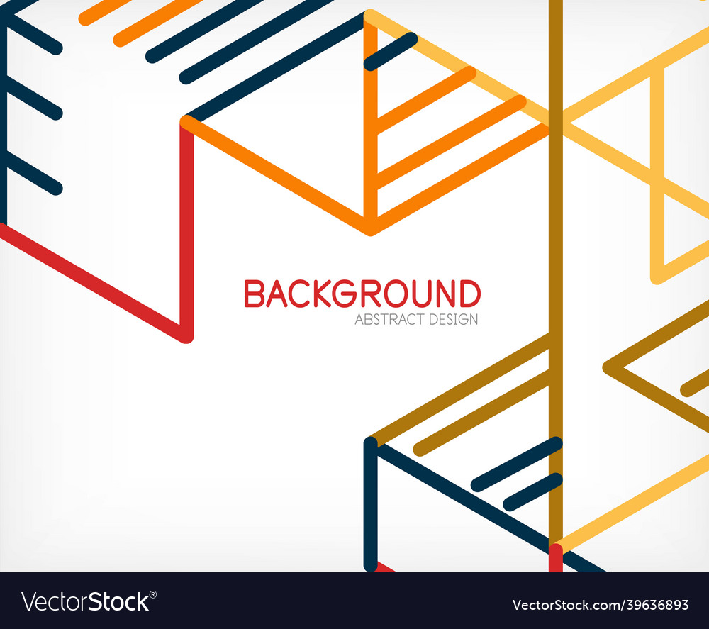 Abstract background color lines on white vector image Abstract background color lines on white
