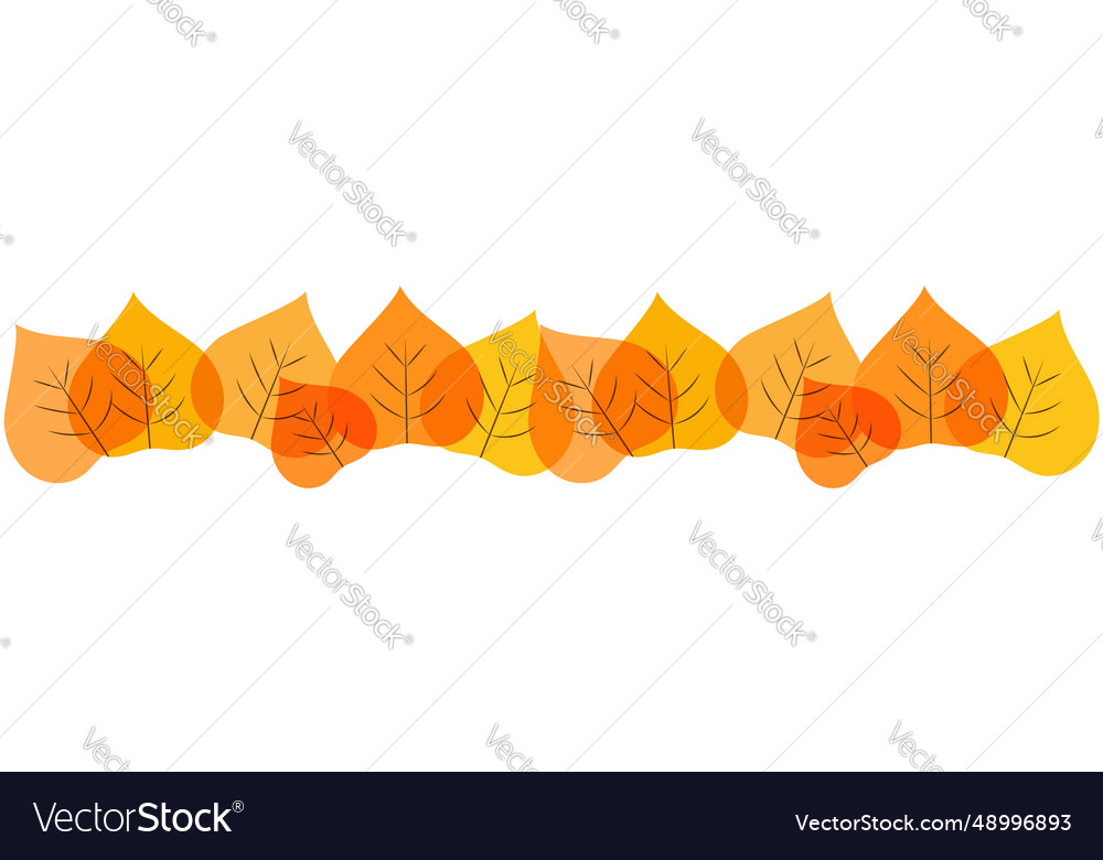 Autumn leaves color pattern decorative line