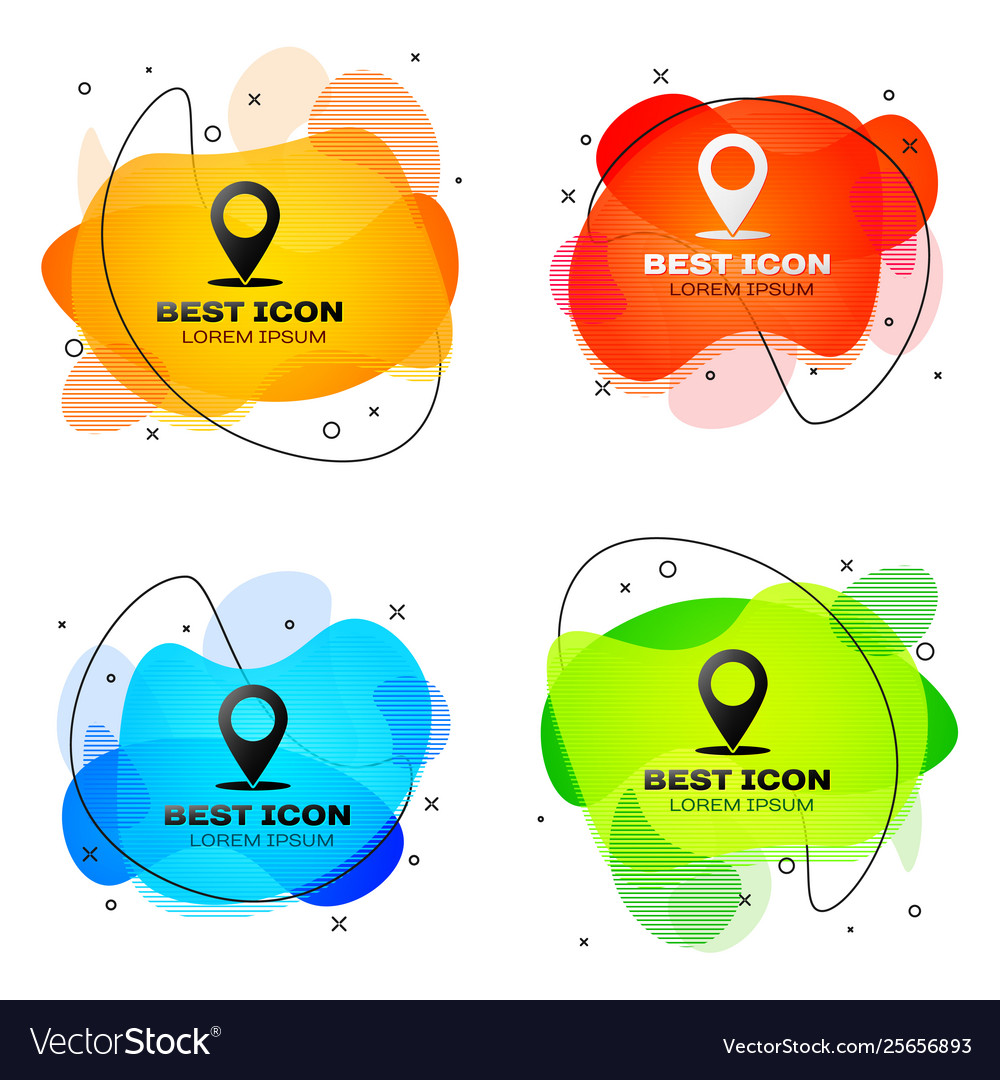 Black map pin icon on white background pointer