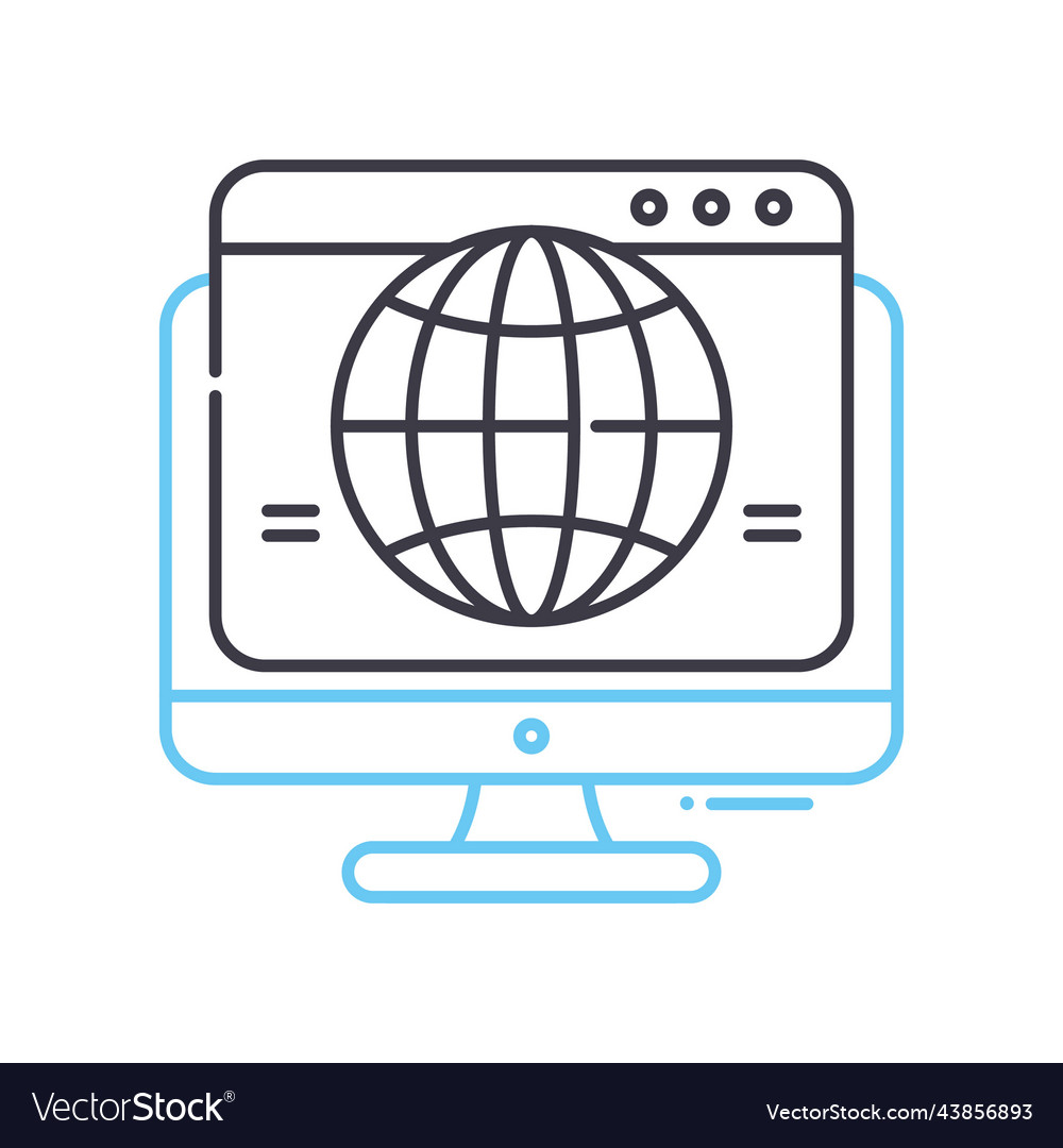 Browser line icon outline symbol Vector Image Browser line icon outline symbol
