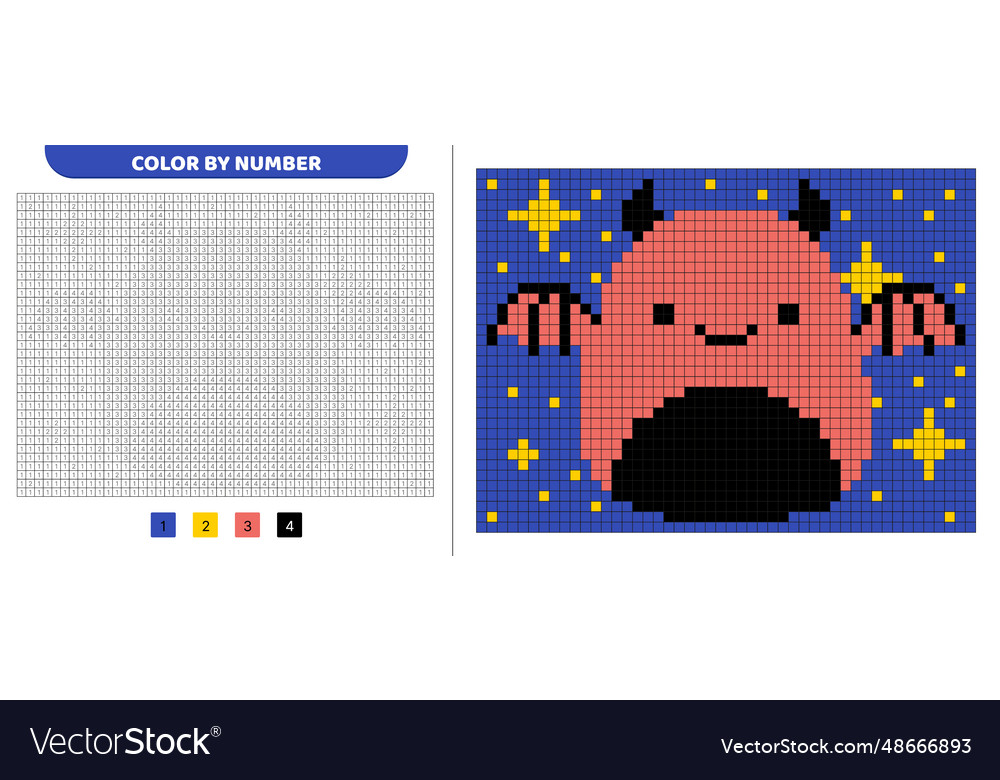 Devil squishmallow color by number pixel