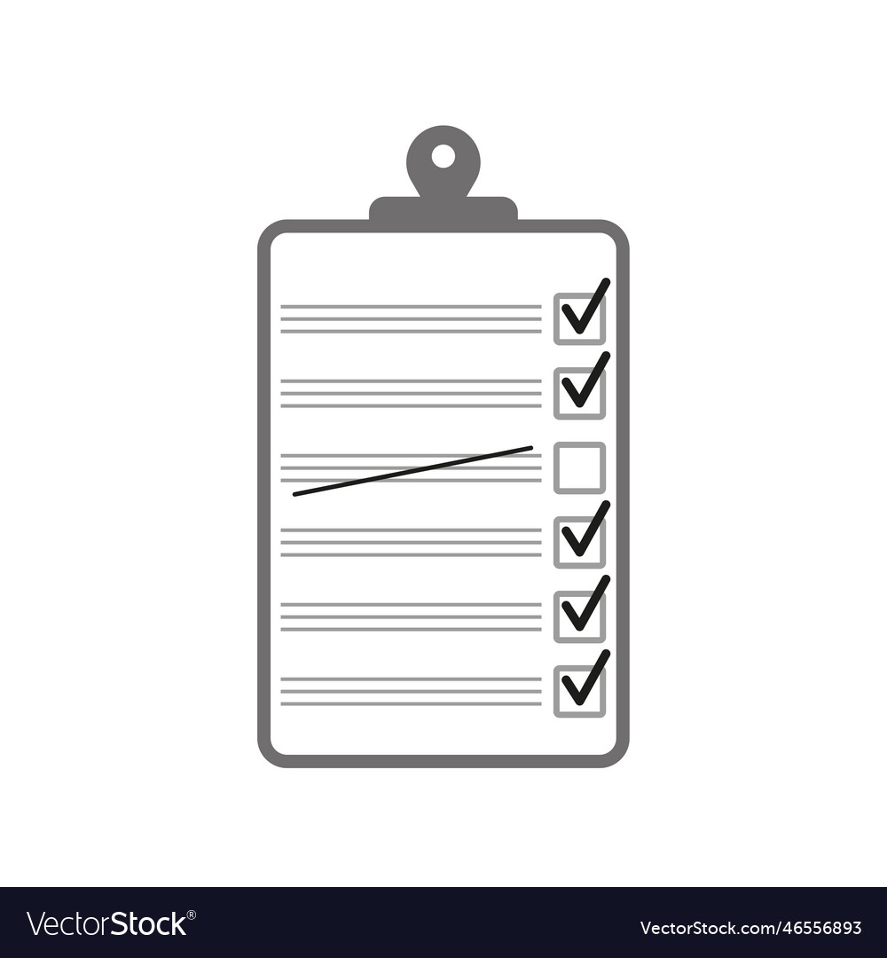 Flat checklist icon document symbol vector image Flat checklist icon document symbol