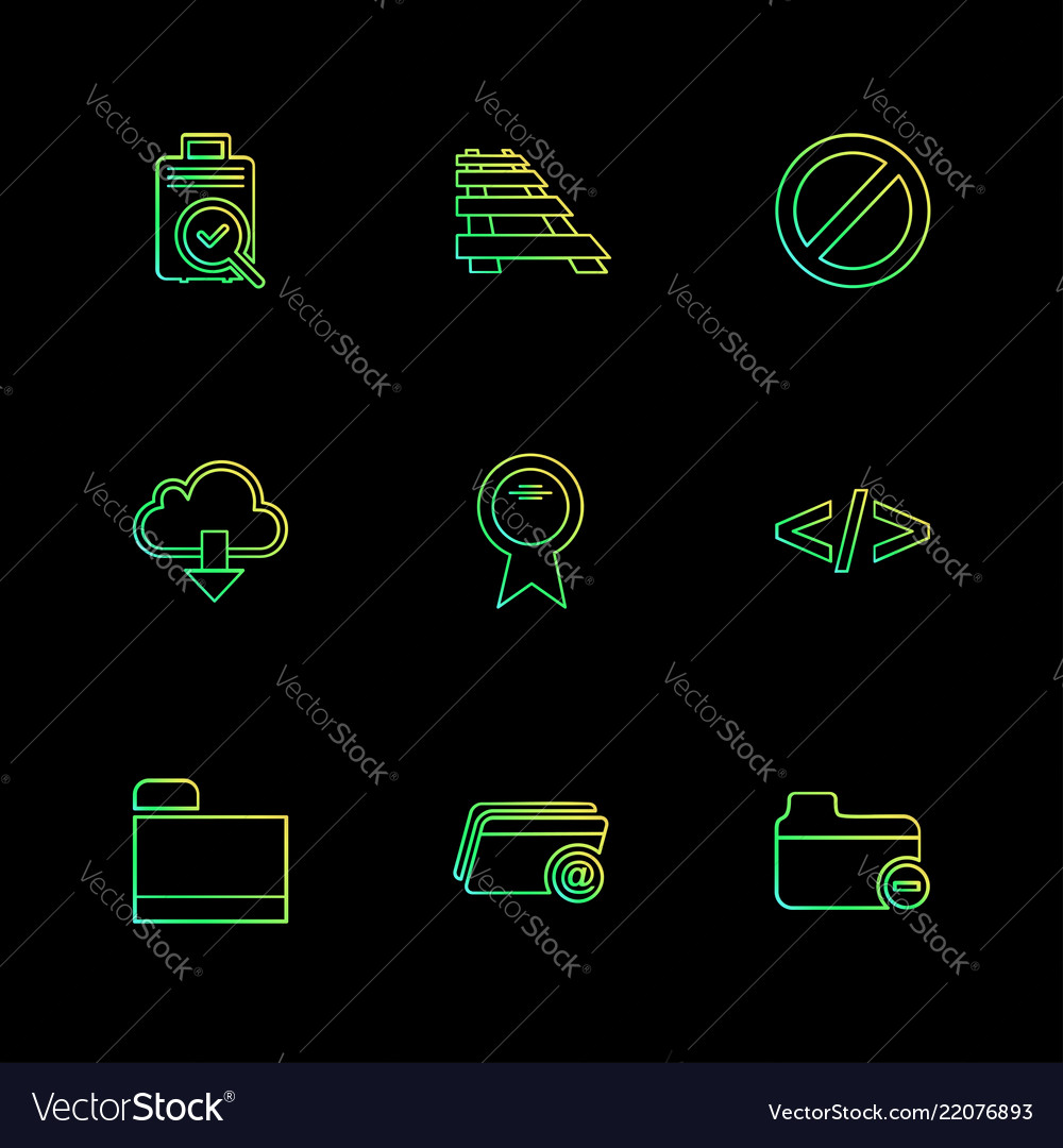 Folder files directory search code eps icons