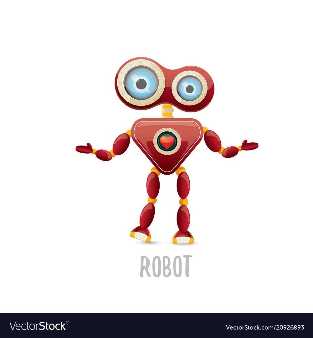Friendly Red Robot Character