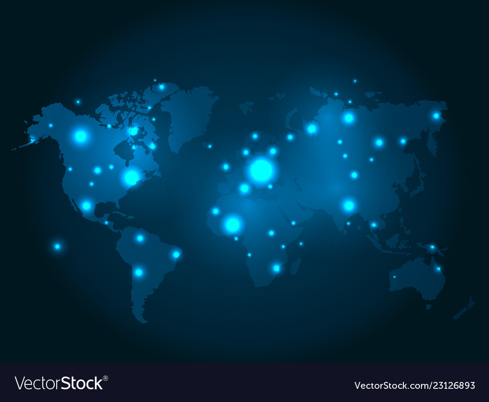 Glowing World Map - Futuristic Connection