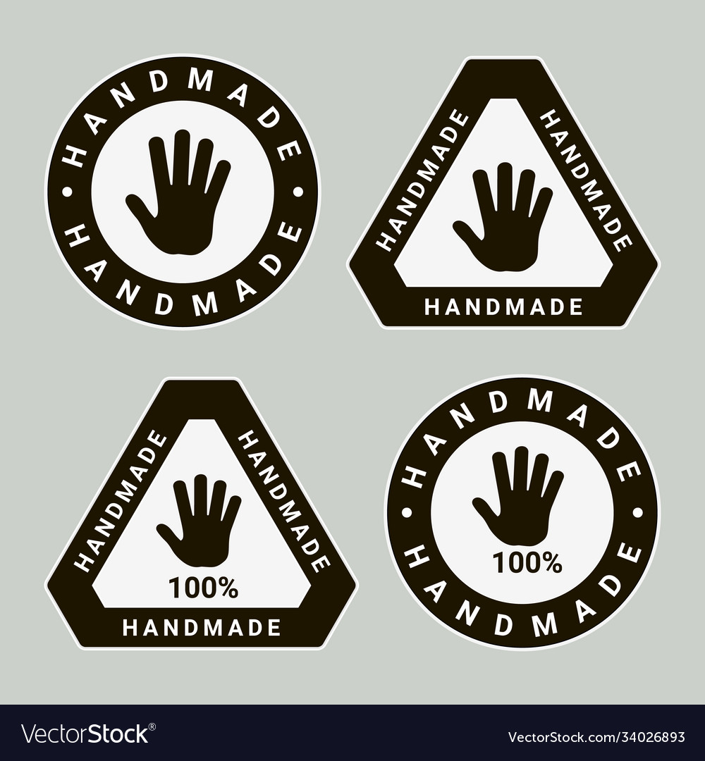 Handmade circle and triangle labels or emblems