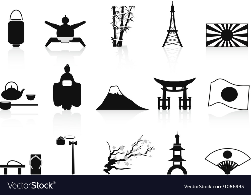 Japanese Sakura Blossom Icons Set