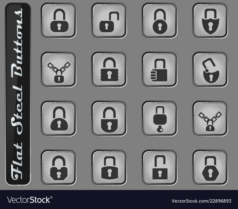 Lock icons set vector image Lock icons set