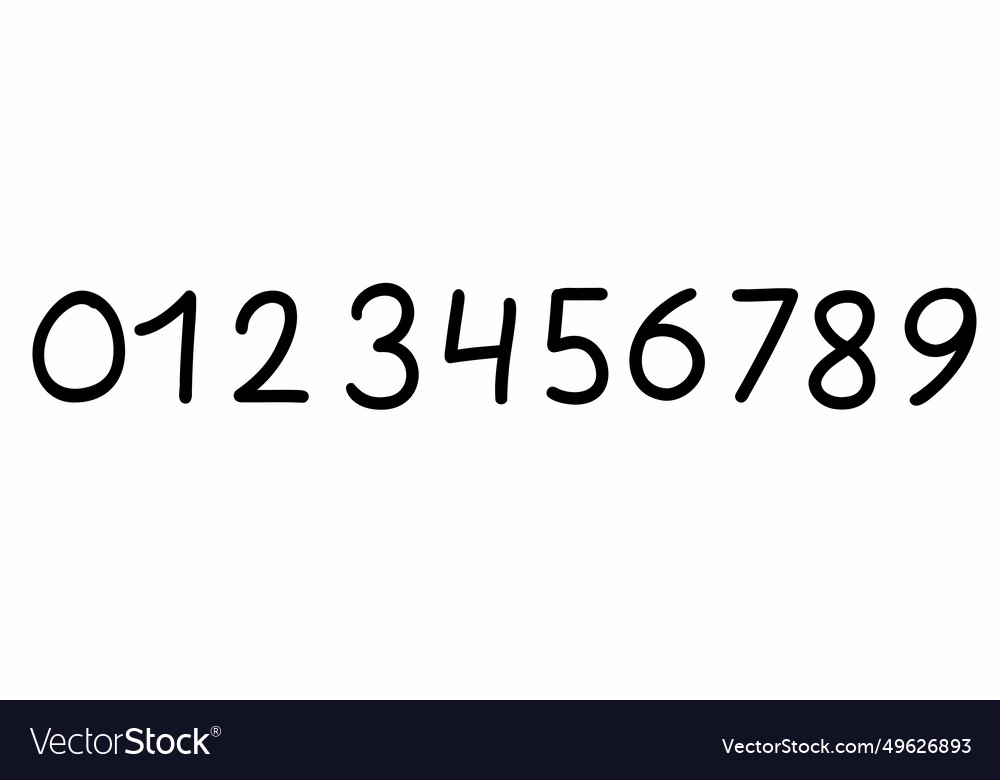 Modern black digits numbers font from 0 to 9 vector image Modern black digits numbers font from 0 to 9