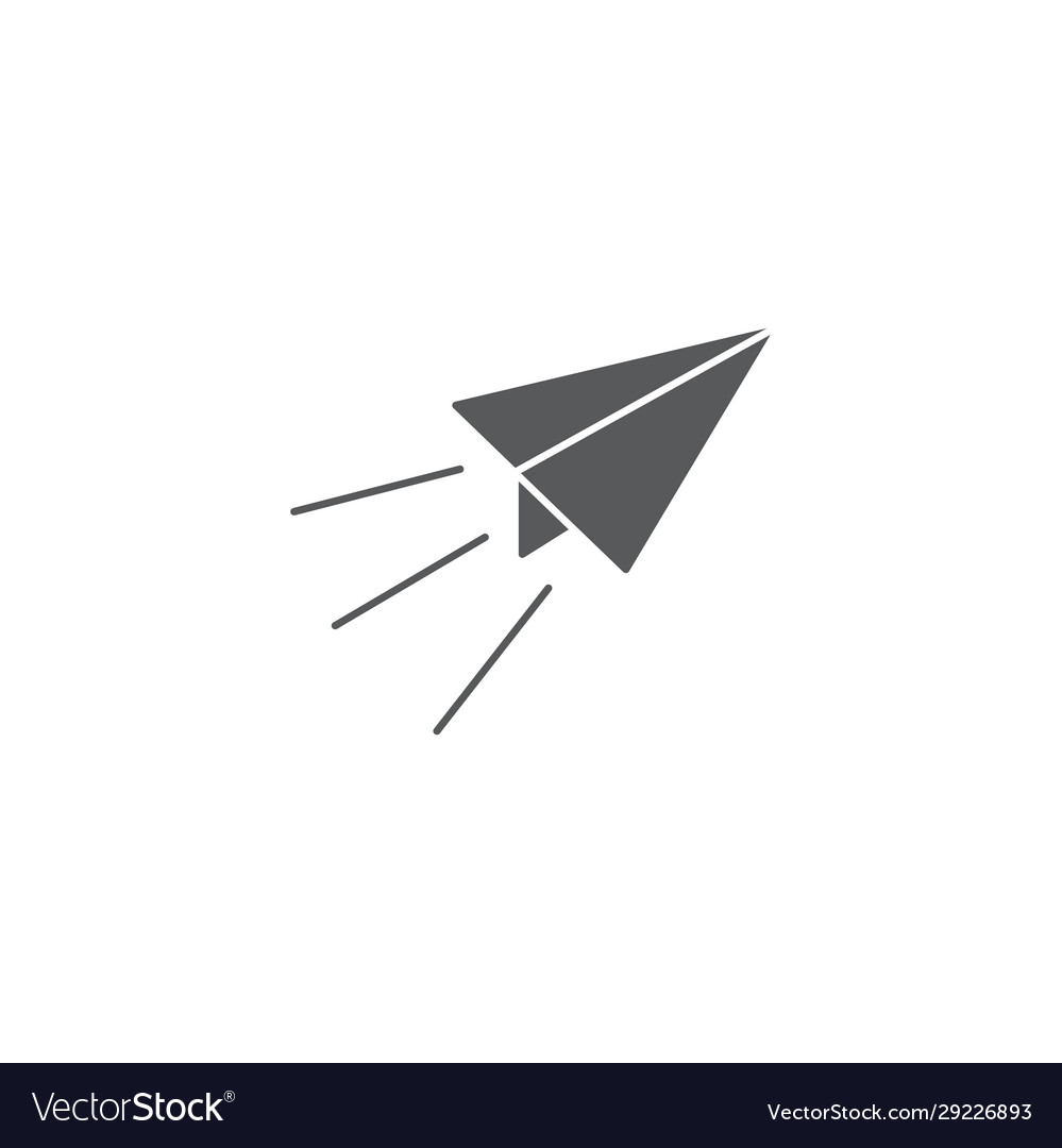 Paper plane line icon flat origami airplane