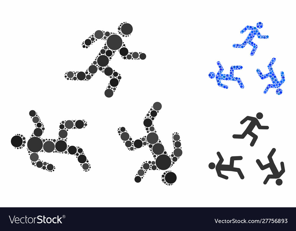 Running men circulation mosaic icon round dots vector image Running men circulation mosaic icon round dots