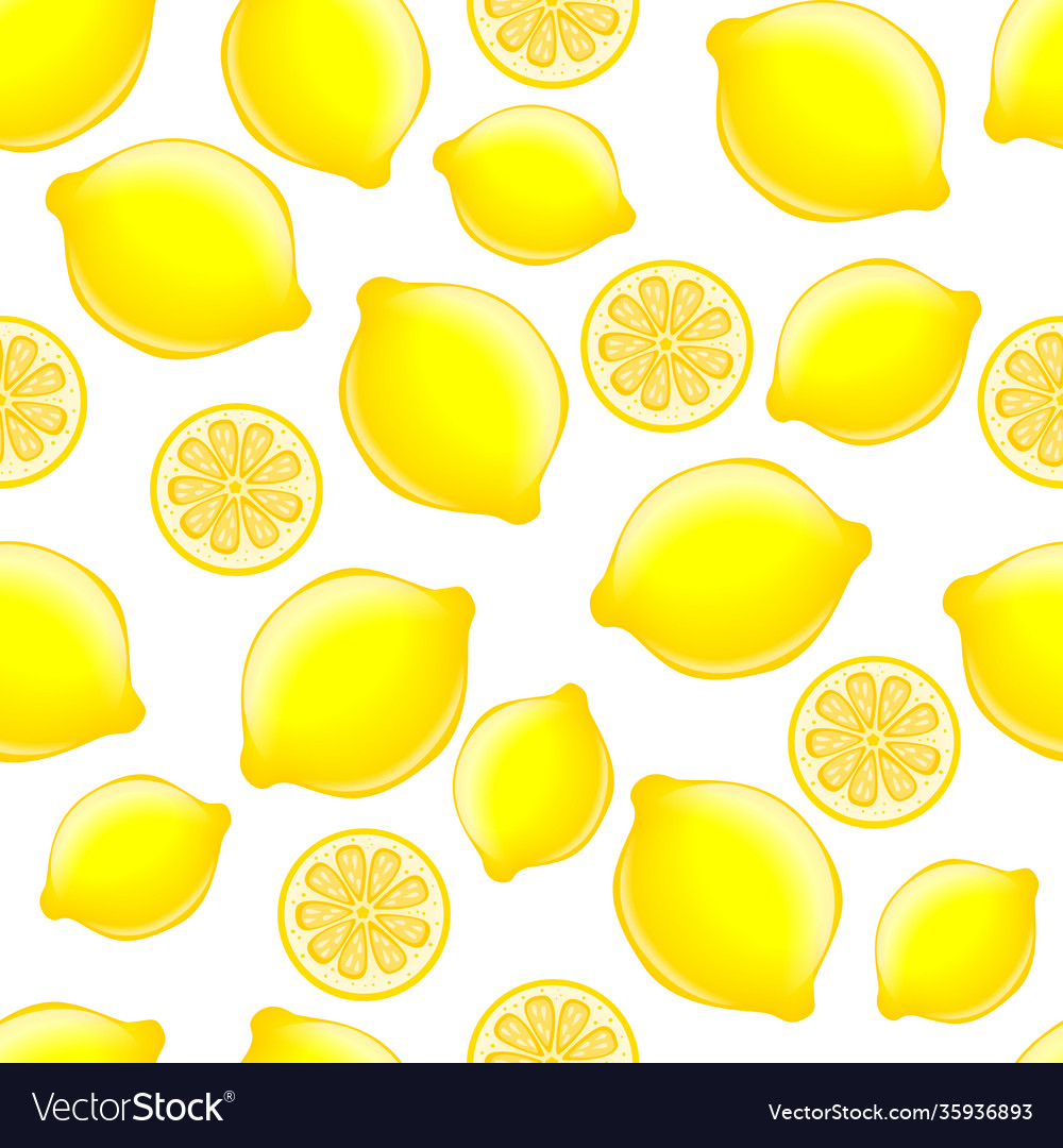 Seamless citrus pattern on white background