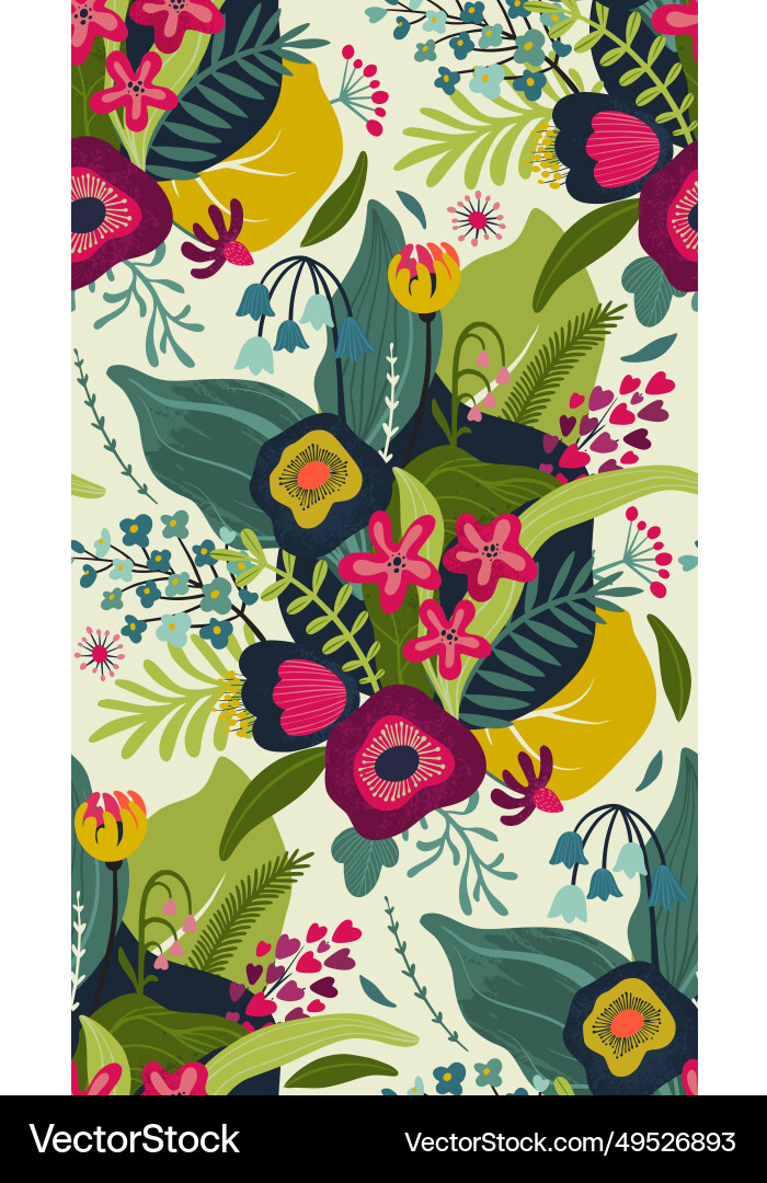 Seamless pattern with bright flowers Royalty Free Vector