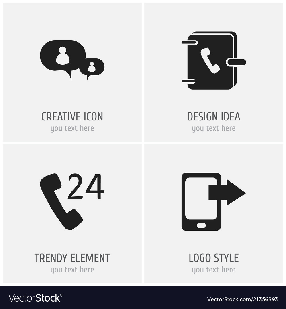 Set of 4 editable gadget icons includes symbols vector image Set of 4 editable gadget icons includes symbols