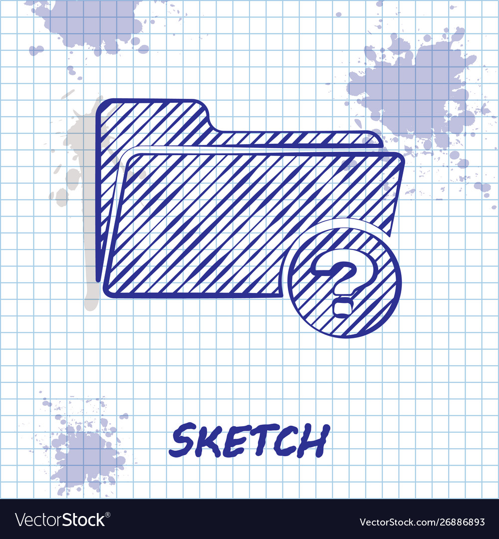 Sketch line unknown directory icon isolated vector image Sketch line unknown directory icon isolated