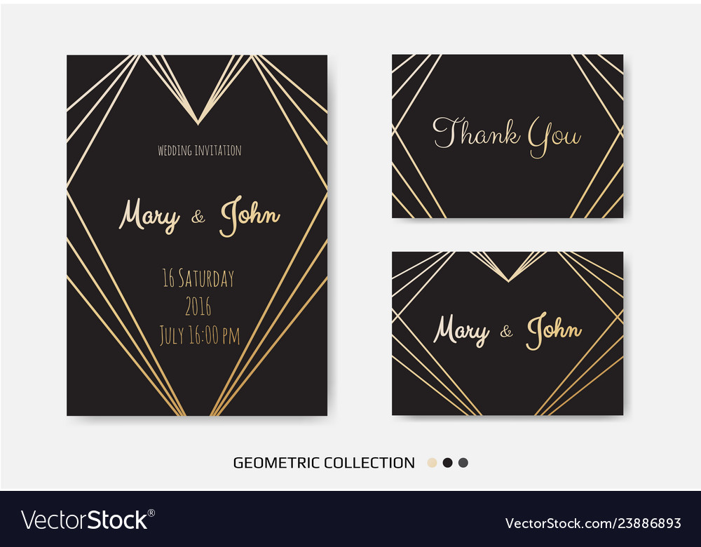 Wedding invitation invite card design with Vector Image