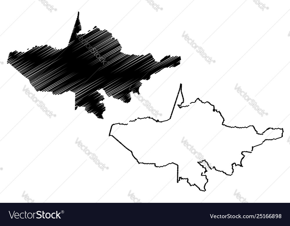 Andijan region map vector image Andijan region map