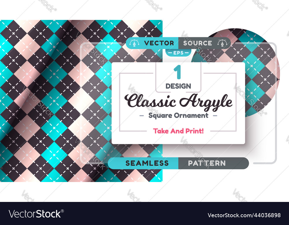 Argyle seamless pattern fabric texture background