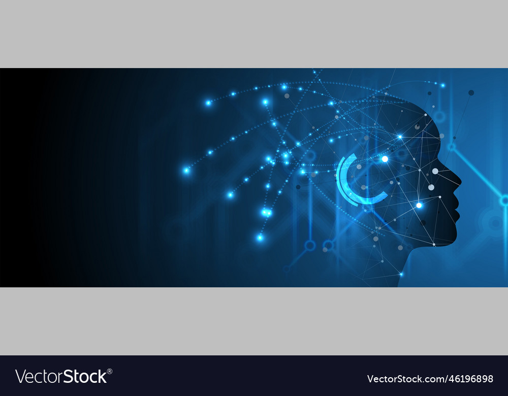 Artificial intelligence technology web background vector image Artificial intelligence technology web background