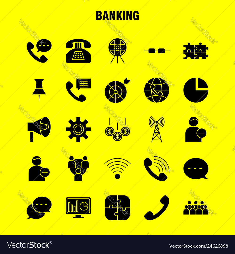 Banking solid glyph icon for web print and mobile
