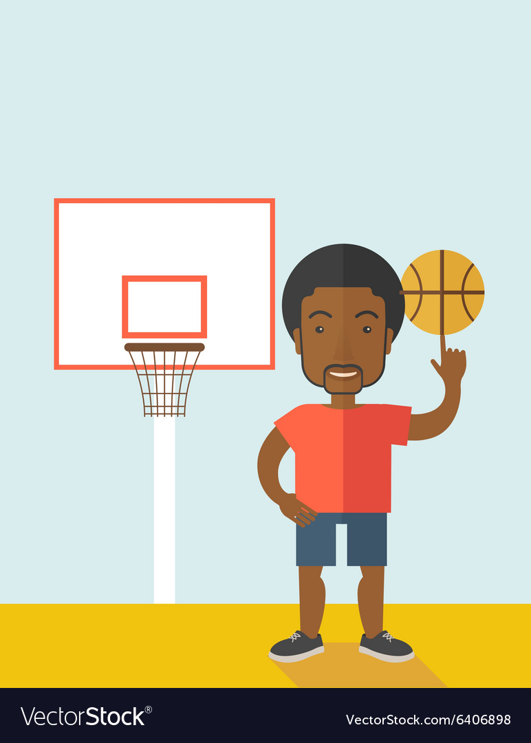 Basketball player spinning ball Royalty Free Vector Image