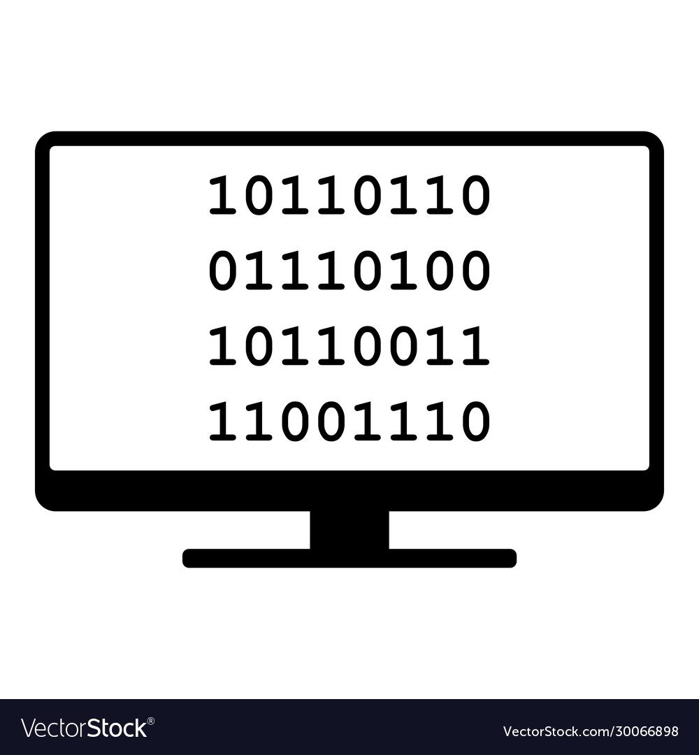 Binary code and screen