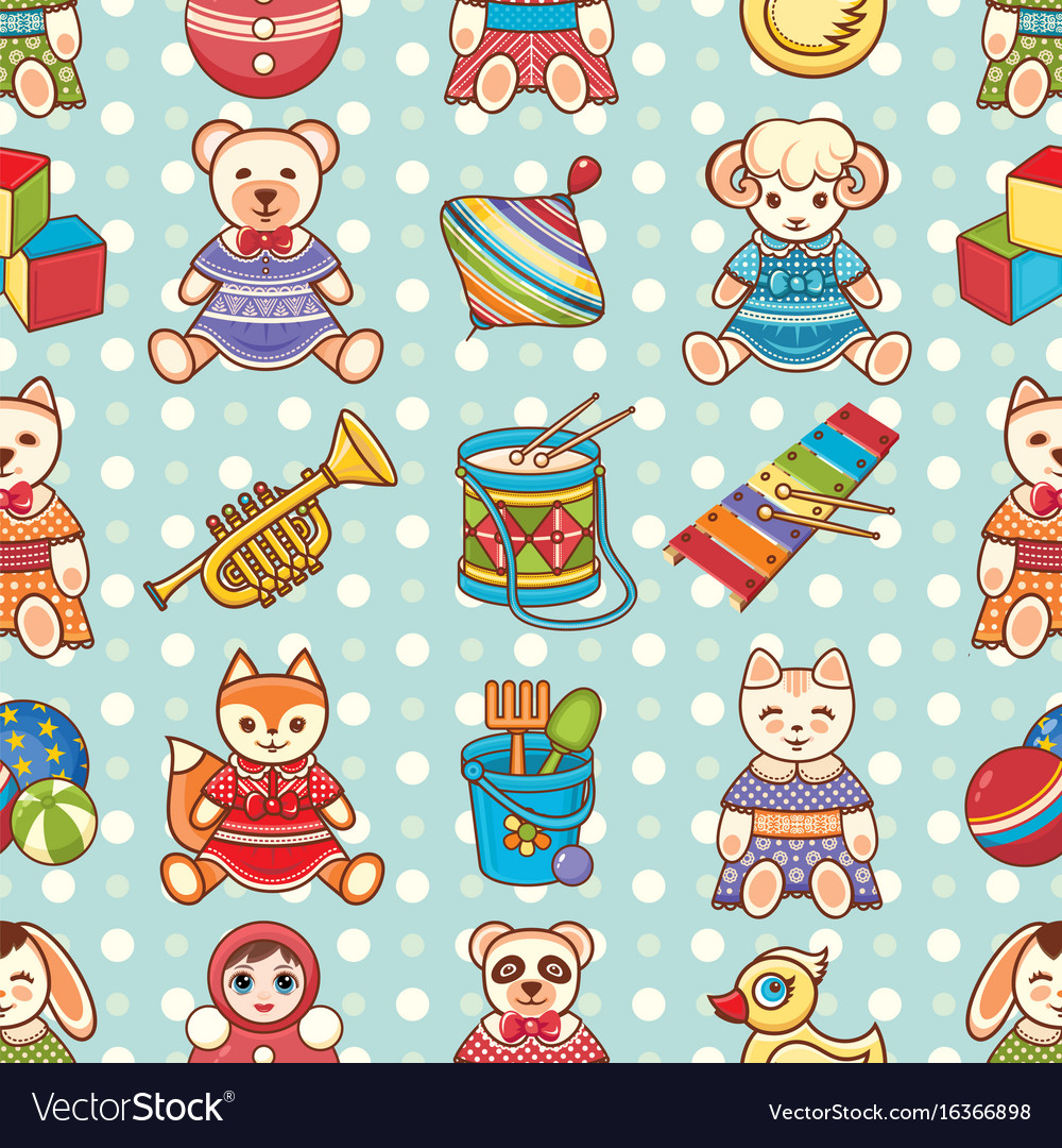 Child toy seamless pattern design element