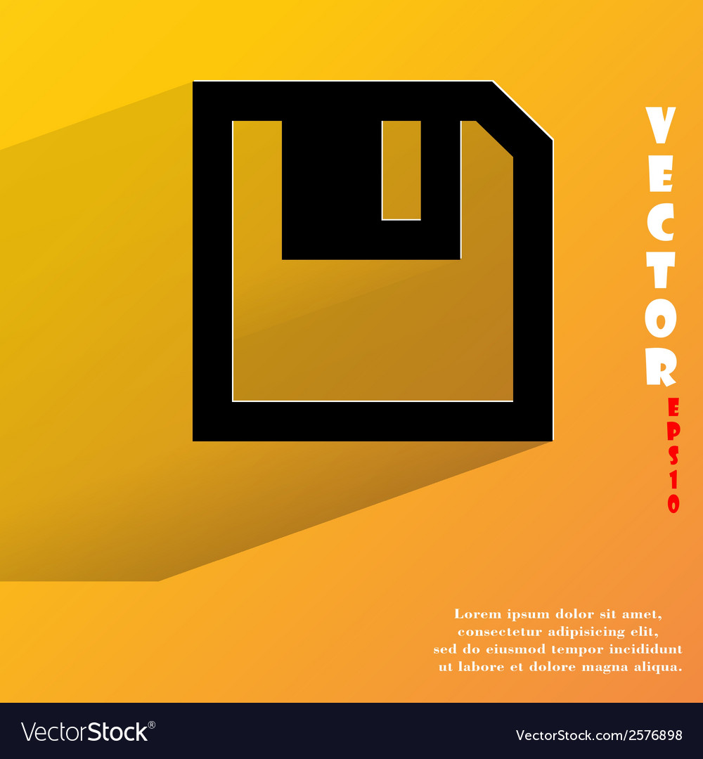 Floppy disk flat modern web button with long