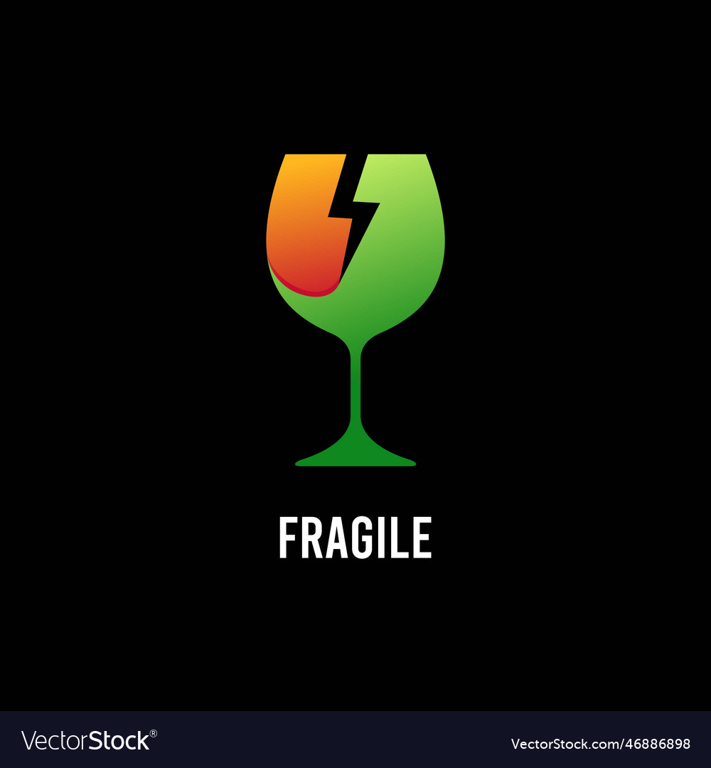 Fragile sticker icon symbol