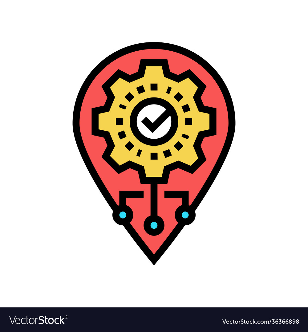 Gps navigation optimize color icon vector image Gps navigation optimize color icon
