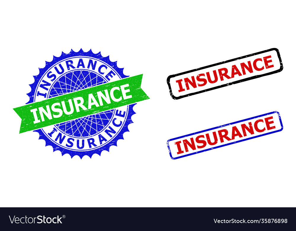 Insurance rosette and rectangle bicolor watermarks