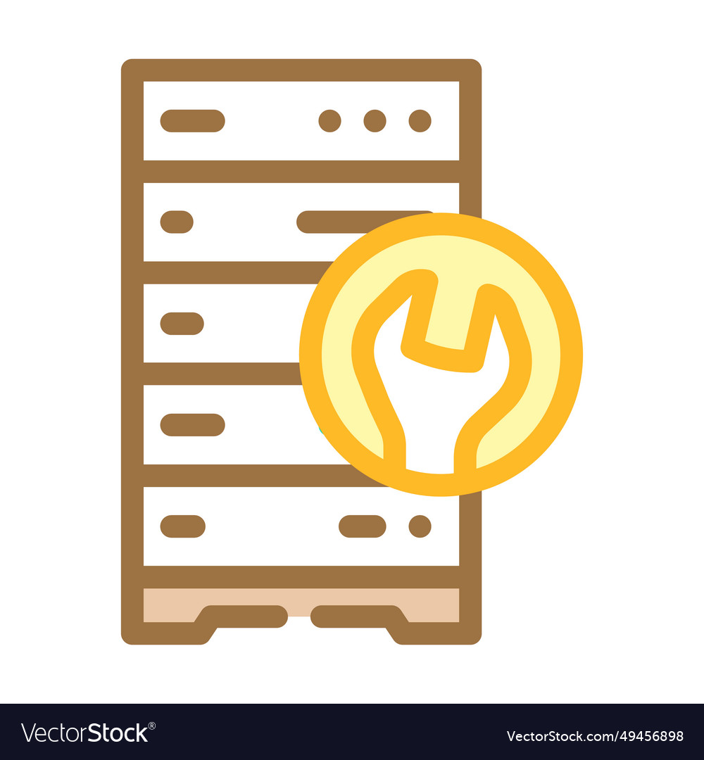 Server maintenance database color icon vector image Server maintenance database color icon
