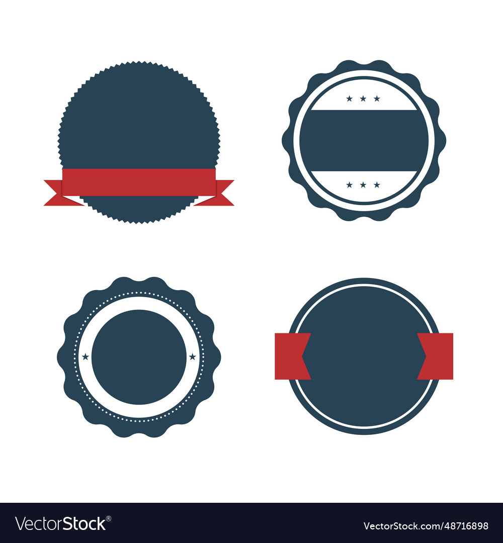 Set badge ribbons and labels design elements vector image Set badge ribbons and labels design elements